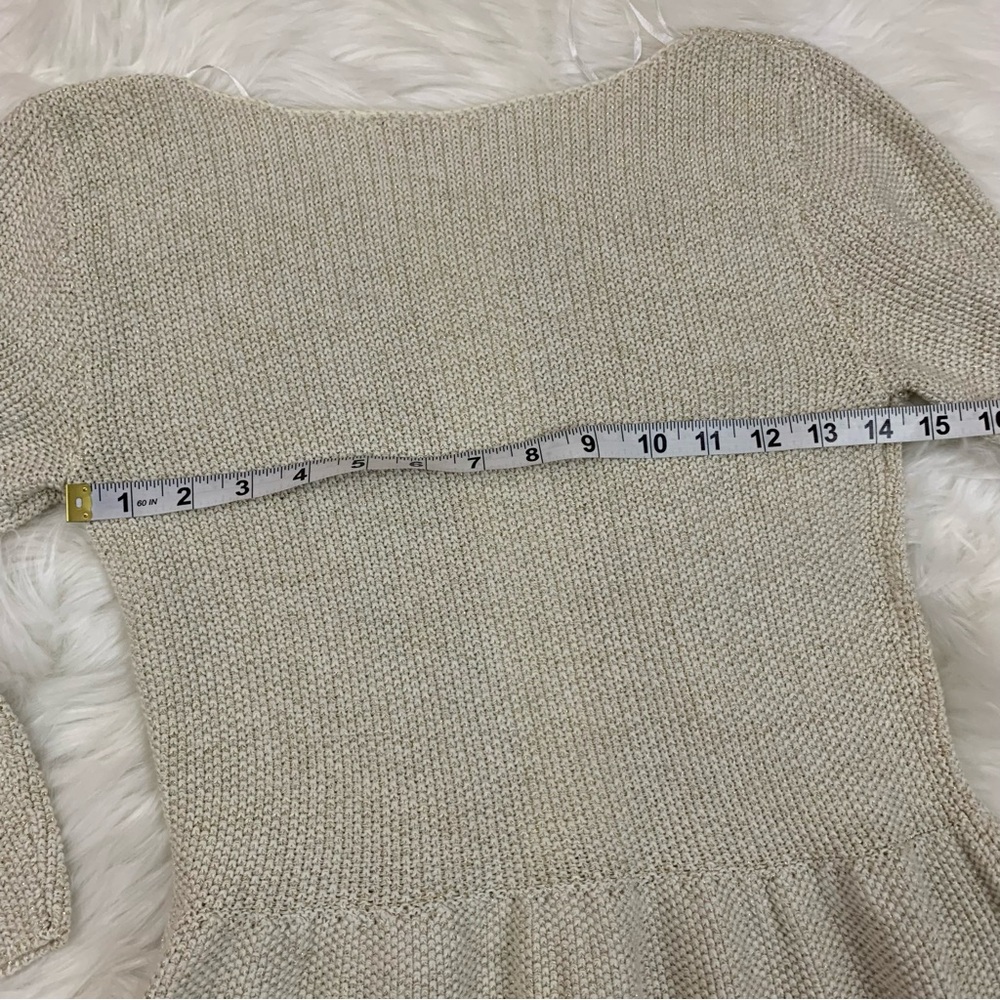 Dex Gold Knitted Ruffle Back Zip Sweater - Picture 6 of 14